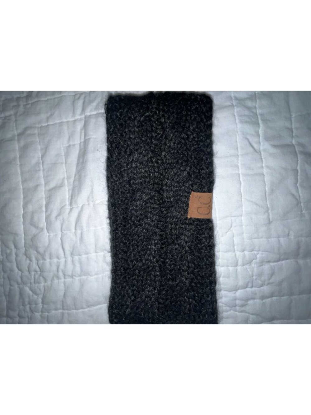 C.C Knitted Headband With Fleece Lining For Women - Dark Gray